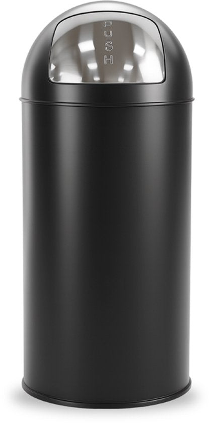 BRASQ Push Bin Trash Noir Poubelle avec poubelle amovible 30 litres - Poubelle - Poubelles