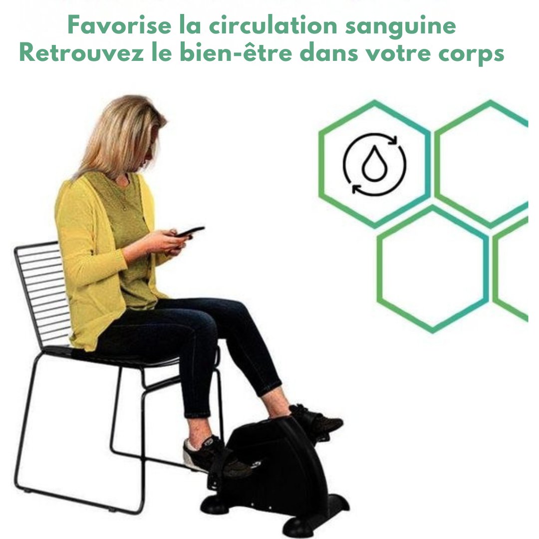 Vélo de chaise Dreaver - Ecran LCD - Tapis antidérapant inclus - Vélo de bureau - Vélo d'exercice - Deskbike - Mini vélo d'exercice - Pédalier - Fitness