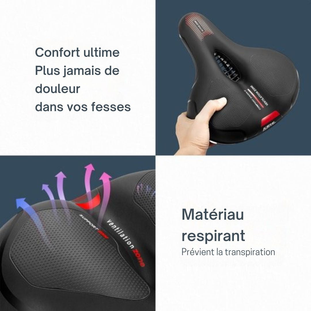Selle de vélo unisexe - Proskill - 100% imperméable - Housse de selle incluse - Ergonomique - Avec suspension - Vélo de route - avec gel - Vélo de montagne - Femme - Accessoires - jupe femme - Porte-vélos - Rail de selle - Noir