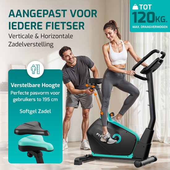 FITAGE Hometrainer - Vélo de fitness avec 32 niveaux de résistance - Support de tablette pour Bluetooth Kinomap & Zwift - Vélo d'entrée de gamme, ergonomique et silencieux - Hometrainers Fitness pour la maison