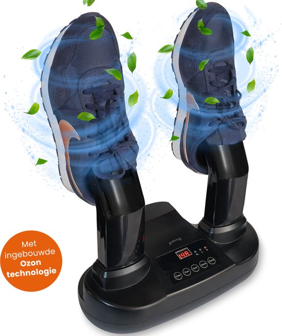 Goliving Séchoir à chaussures Ozone - 40 x 32 cm - Désodorisant pour chaussures - Séchoir à chaussures - Fonction de séchage - Électrique - Noir