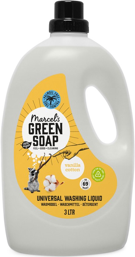 Détergent universel Marcel's Green Soap - Grand paquet - Vanille et coton - 3L - 69 lavages