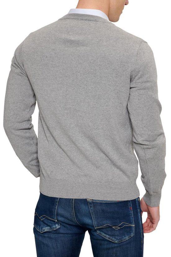Pull Mario Russo - Gris clair - Taille L - Schnitt italien - 85% coton Pullover
