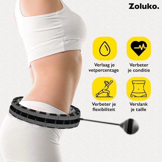 Zoluko Hula Hoop XXL - 130 cm de circonférence - livre électronique inclus - Hula Hoop - Hoop - Hula Hoop Fitness - Hula Hoop Fitness - Fitness Hoop - Hula Hoop lesté - Hula Hoop lesté - Hula Hoop avec poids - Hula Hoop Adultes - Hula Hoop Fitness - Body