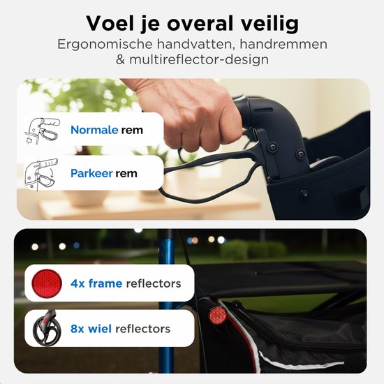 Déambulateur Medzone léger et pliable - fonction assise - intérieur et extérieur - dossier et support de canne - bleu