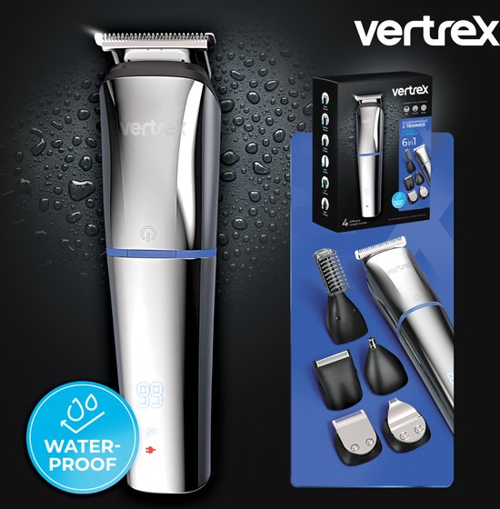 Vertrex 6 in 1 Beard Trimmer Pro+ Bodygroomer Men - Nose trimmer - Clippers - Shaver - Trimmer Beard and Body