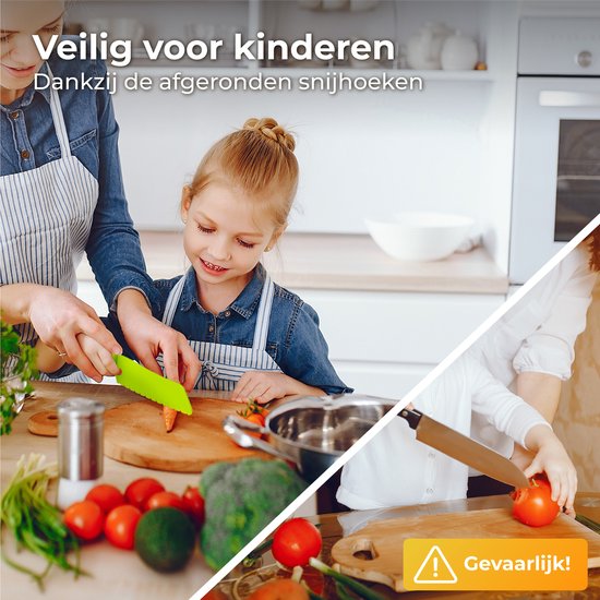 Nuvance - Set de couteaux pour enfants - Set de cuisine 17 pièces - Kiddikutter - Couverts pour enfants avec planche à découper, couteau à éplucher, couteau pour enfants, coupe-frites et tablier de cuisine - Kiddicutter - Cuisine pour enfants - Ustensiles