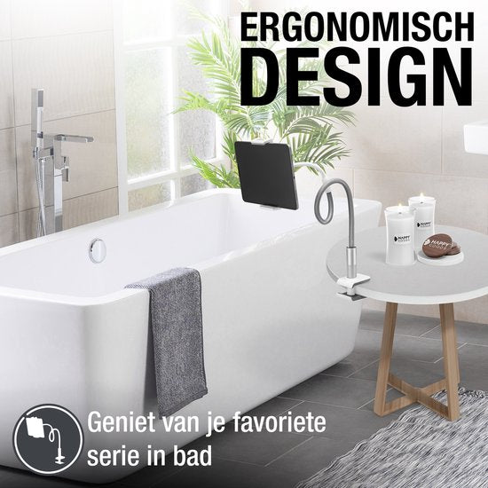 Studio ME Tablet Holder Flexible White - 4.7 to 12.9 Inch - Ipad Holder tripod clamp - 100 CM - Tablet Stand - Suit pour les caméras - 360º Rotatable - Tablet Holder