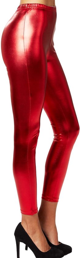 dressforfun - Leggings métallisés rouge S - Déguisement costume halloween déguisements carnaval déguisements - 303607