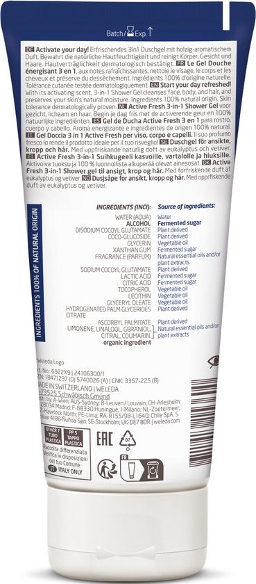 Weleda Men Gel Douche Fraîcheur Active - Romarin - 200ml