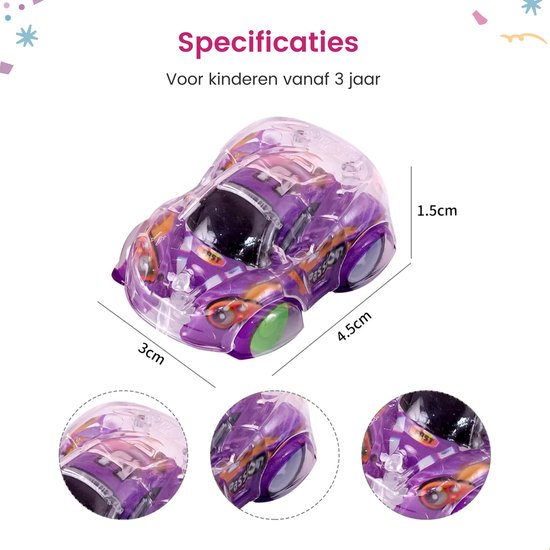 Partizzle 50x Voitures - Voitures à tirer - Voitures auto-conductrices - Cadeaux de distribution de voitures - Grabbelton Cadeaux pour enfants et jeunes enfants - Garçons - 5cm