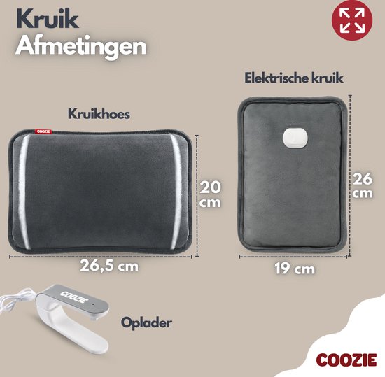 Coozie Bouillotte électrique avec housse ThermoSoft - Bouillotte - Bouteilles d'eau chaude - Bouillotte - Coussin chauffant