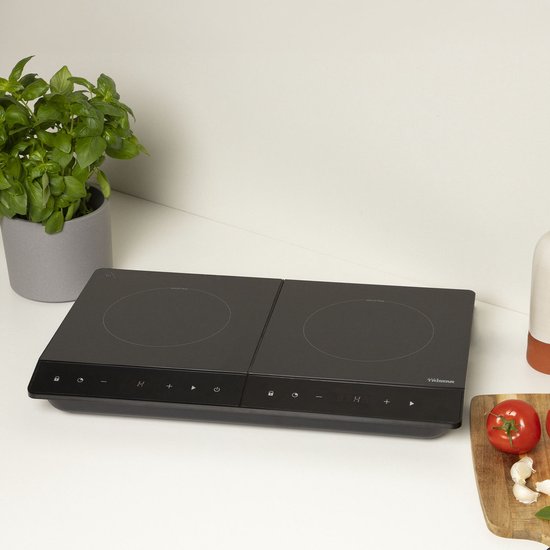 Tristar Deluxe Table de cuisson à induction 3500W - IK-6162 - 2 zones de cuisson - Minuterie jusqu'à 180 min - Noir