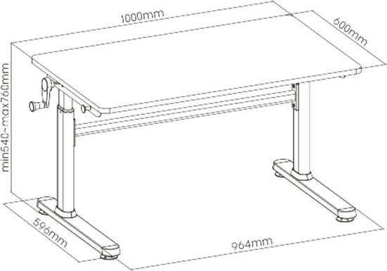 Bureau de dessin pour enfants - réglable en hauteur de manière ergonomique - table d'écolier