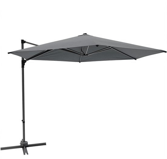 LifeGoods Parasol - Ø300 cm - 30° inclinable - Système One-push - Imperméable - avec housse - Anthracite