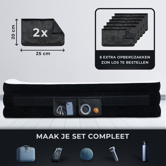 FLOAT VersaVento - Lit gonflable 1 personne avec pompe électrique intégrée - Gonflage rapide en 3 minutes - 2 sacs de rangement en velcro, sac de transport et kit de réparation inclus - 194 x 99 x 45 cm - Matelas gonflable autogonflant pour une personne -