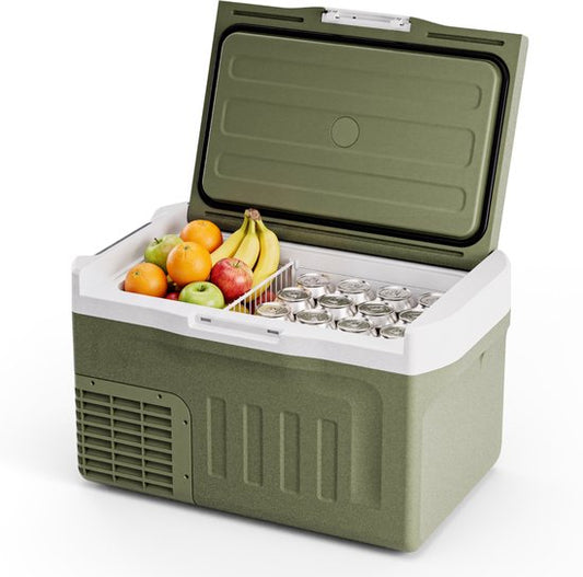 Auronic Electric Cool Box - Compresseur - 21L - 12V et 240 volts - Réfrigérateur de camping - Frigobox Car - Vert