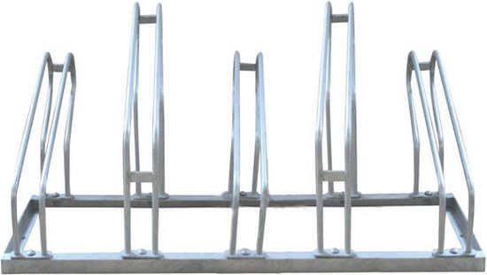 BRASQ Porte-vélos pour 5 vélos - Support pour vélos - Support pour vélos - Support pour vélos pour le sol Comprend le matériel de fixation - Argent