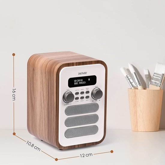 Denver DAB radio - Retro Radio - Bluetooth - DAB+/ FM Radio - DAB48W