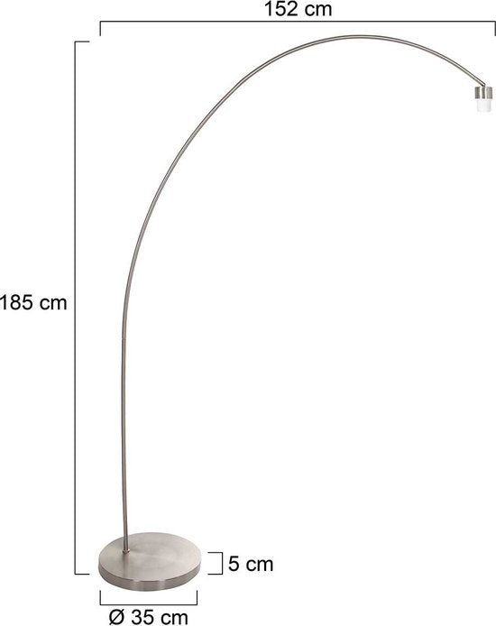 Mexlite Lampe à arc Solva Metal Grey