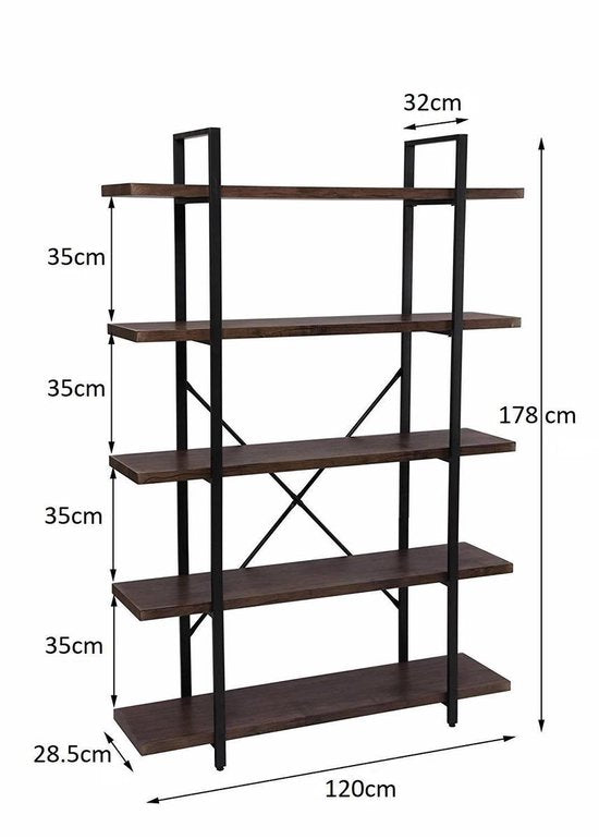 VDD Armoire murale - industrielle - métal/bois - noir 29,5x105x177,5