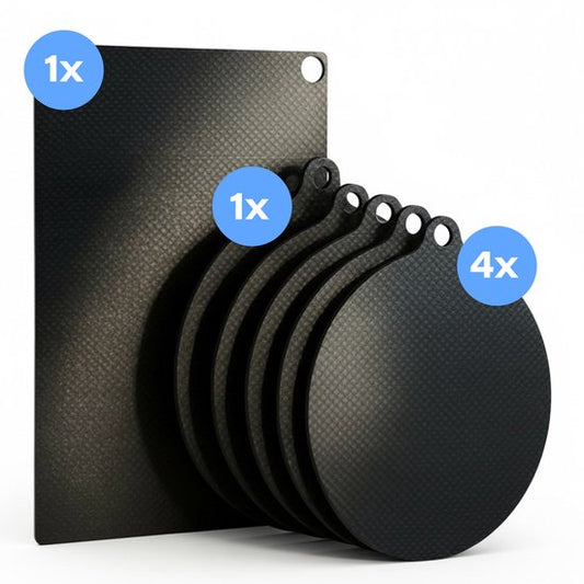 LUFT Induction Protector 6 Pack - Résistant à la chaleur jusqu'à 280 ºC - Protecteur de poêle - Plaque de recouvrement pour plaque de cuisson - Mat - Mat rond - Convient à la fonction Booster - Noir - Protecteur de plaque à induction