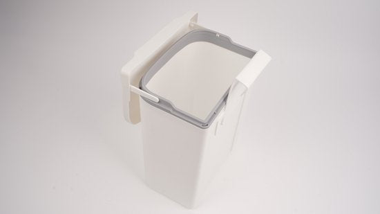 Ceruzo Poubelle - avec couvercle coulissant - 9 litres - Poubelle de comptoir GFT - suspendue ou sur pied - Blanc -24 x 16 x H30 cm
