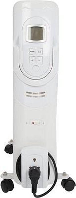 Radiateur à huile Perel, 11 nervures, trois niveaux de chaleur, écran LCD, minuterie, 2500 W