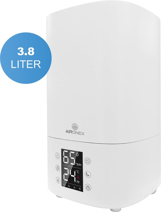 Aironex Humidificateur 3,8 litres - Topfill - Aroma - Humidificateurs - Humidificateur - Convient pour le salon, le bureau, la chambre de bébé, la chambre à coucher