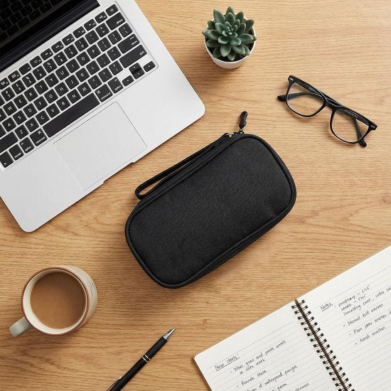 Travelhawk Cable Organiser - Cable Bag - Electronics Organiser Case - Storage Bag for Cables and Accessories - Small - Black
