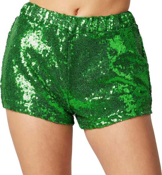 Dressforfun Short à paillettes vert M - habillage costume halloween habillage soirée carnaval - 303902