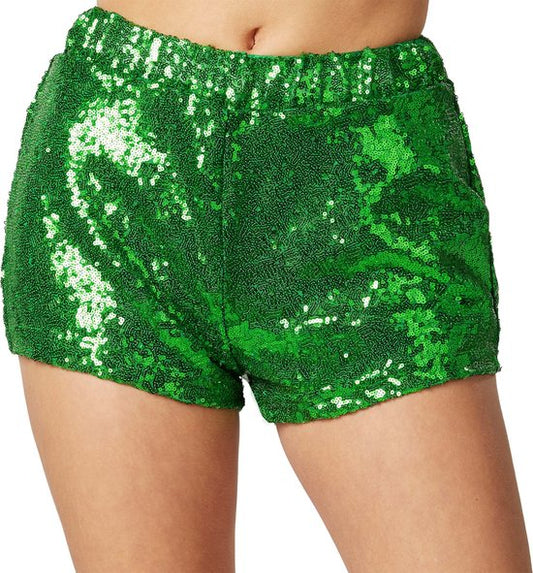Dressforfun Short à paillettes vert M - habillage costume halloween habillage soirée carnaval - 303902