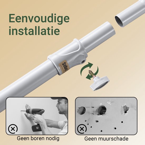 SoBuy Portemanteau télescopique - Système de rangement réglable - Système de penderie - L(75-126) × H(200-295) cm, Gris FRG109-II-HG