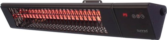 Sunred - Triangle - Dark line - Noir - Modèle mural - Chauffage de terrasse - Technologie Carbon Rose Gold - 2500 W - ECO - 9 réglages - Télécommandable - SMART - APP - Timer - Chauffage électrique - Chauffage SMART - Chauffage SLIMME