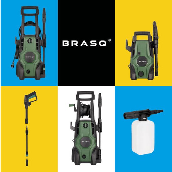 BRASQ HPW 150 nettoyeur haute pression - Nettoyeur de terrasse - Pulvérisateur haute pression - 2000W - 150 bar - 468 L/H - Kit complet