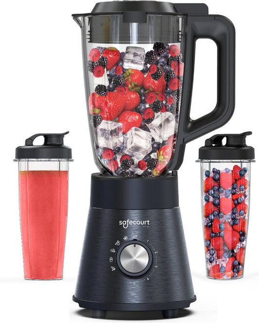 Safecourt Kitchen Power blender - 5 programmes automatiques - Smoothie maker - 1300 watts - Noir
