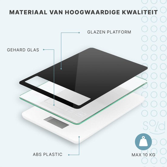 S.old Digital Kitchen Scales - Balance de cuisine - Rechargeable par USB - 1gr à 10kg - Fonction Tare - Noir