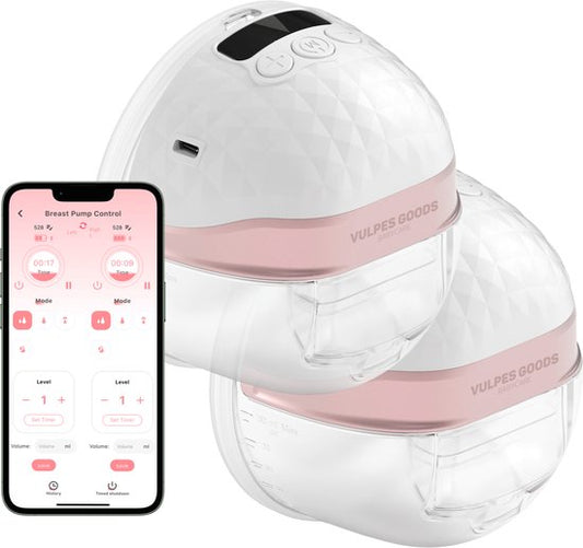 Vulpes Goods® BabyCare - Tire-lait électrique double sans fil - mains libres et portable - avec contrôle APP - sans BPA - PRO V2