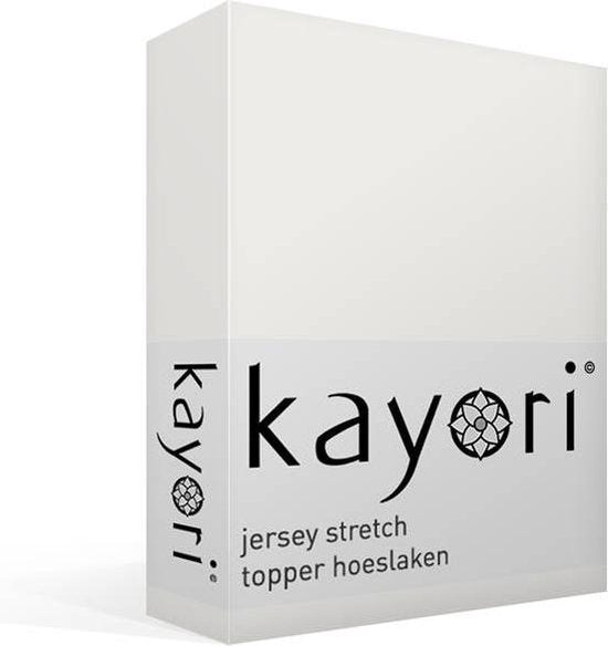 Kayori Shizu Topper drap-housse Jersey - 90-100x200-220cm - Epaisseur du matelas 12 cm - Coton biologique - Blanc cassé