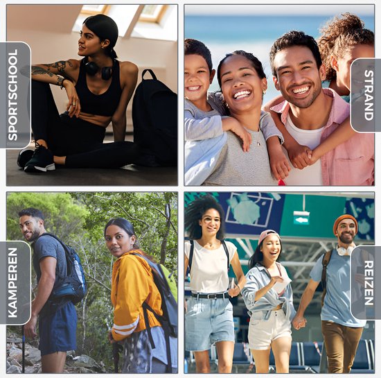 EverNeeds Bouteilles de voyage avec étui - rechargeables - Bouteilles de voyage en silicone pour bagages à main - gris - 4 pièces