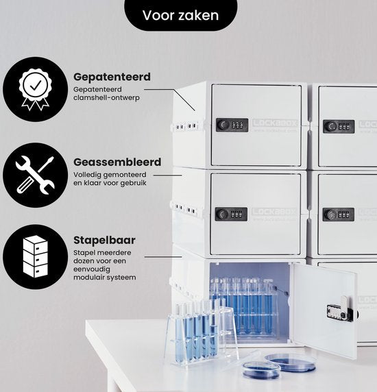 Lockabox One™ Boîte de rangement avec serrure à chiffres - Armoire à pharmacie verrouillable - Coffre-fort en polycarbonate - Résistant au réfrigérateur et au congélateur - 10,5 litres - 31 x 21 x 17 cm.
