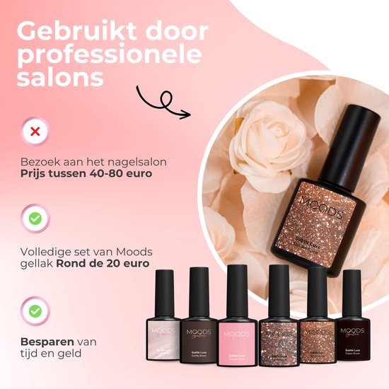 Moods Gellac 6-Piece Set - Gel Nail Polish Starter Pack - Gel Nail Polish - 8ML - Subtle Luxe - Gellac - Nails - Chic Colours - HEMA & TPO-free