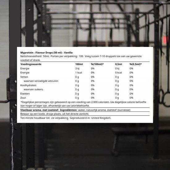 Myprotein Flavour Drops (50 ml) Vanilla - Aliments fonctionnels - Arômes/édulcorants
