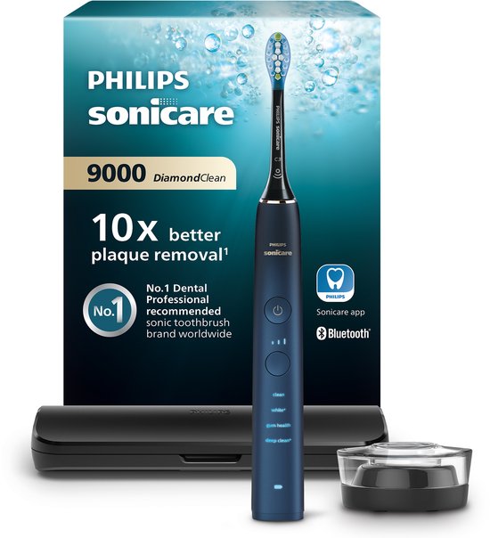 Philips Sonicare DiamondClean - Brosse à dents électrique - Aigue-marine/noir - Étui de voyage - HX9911/88