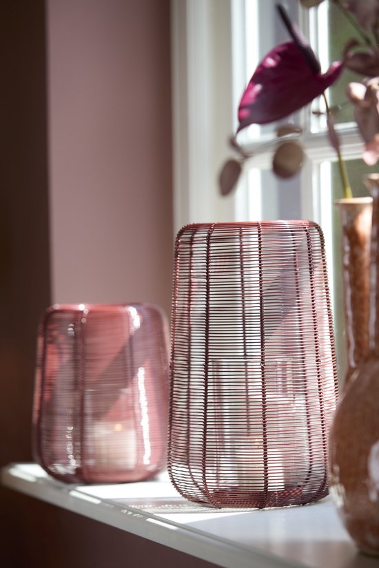 Lampadaire ADETA - Light & Living - Gloss avec verre - Ø19,5x30 cm - ordeaux