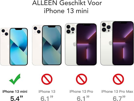 Podec iPhone 13 mini Case Transparent - Bundle with 2x Screen Protector + 2x Camera Protector - Phone Case with Protective Glass - Case Transparent