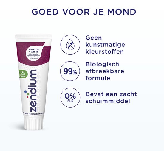 Dentifrice Zendium Sensitive+ White - 75 ml