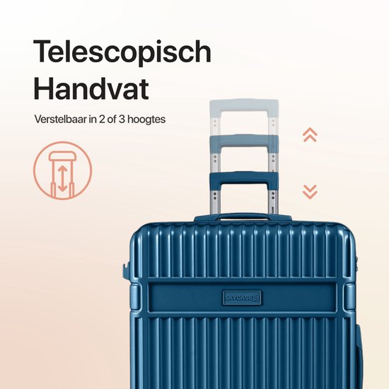 SKYCASES Valise de voyage à coffre - Classic Heritage - Valise extra-large - 110L - Serrure TSA - Trolley léger - 78x44x36 cm - Valise à roulettes à coffre - Roues pivotantes - Bleu foncé
