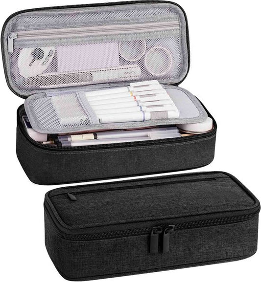Diydash Etui - Trousse à crayons - Trousse scolaire - Grand Etui - Fournitures scolaires - Trousse Scolaire - Pour filles, garçons et adultes - Noir