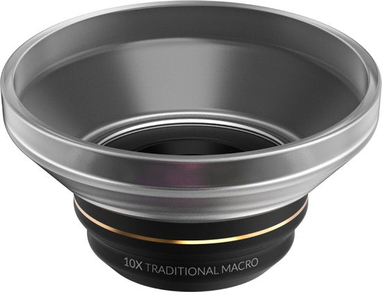 Objectif ShiftcamObjectif macro traditionnel ultra 10x - Gros plans à fort grossissement - Mise au point nette avec une profondeur de champ accrue - Prise de vue détaillée jusqu'à 25x pour des gros plans extrêmes - Noir